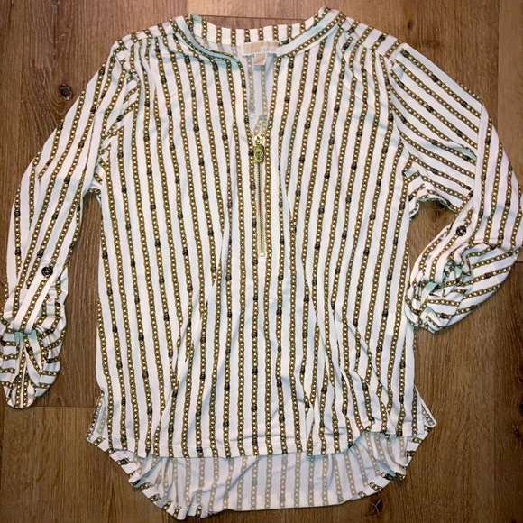 Michael Michael Kors Gold Chain Blouse 
| V-Neck |Size XL |Women’s - Picture 2 of 16